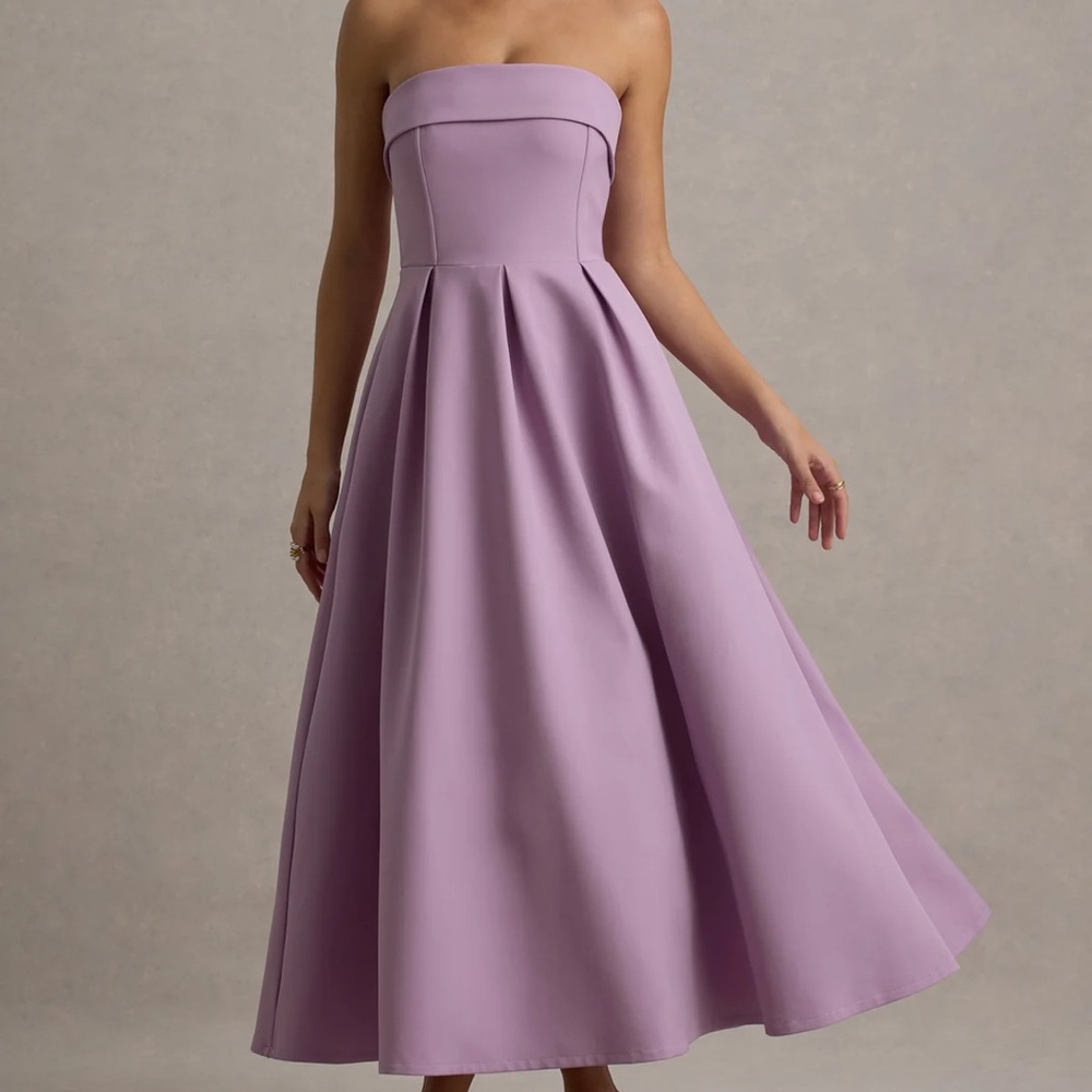 Club L London Strapless Lilac Dress